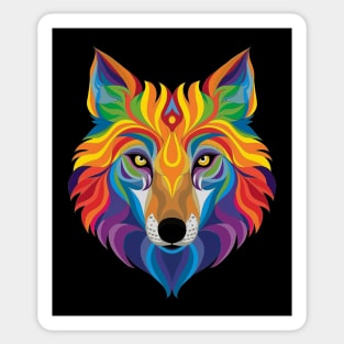 Vibrant Wolf Sticker